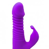 Wiggly Rabbit Vibe, 9 Rabbit Ear Clitoral Vibrating Functions & 5 Thrusting/Wiggling Functions on Shaft, PURPLE 